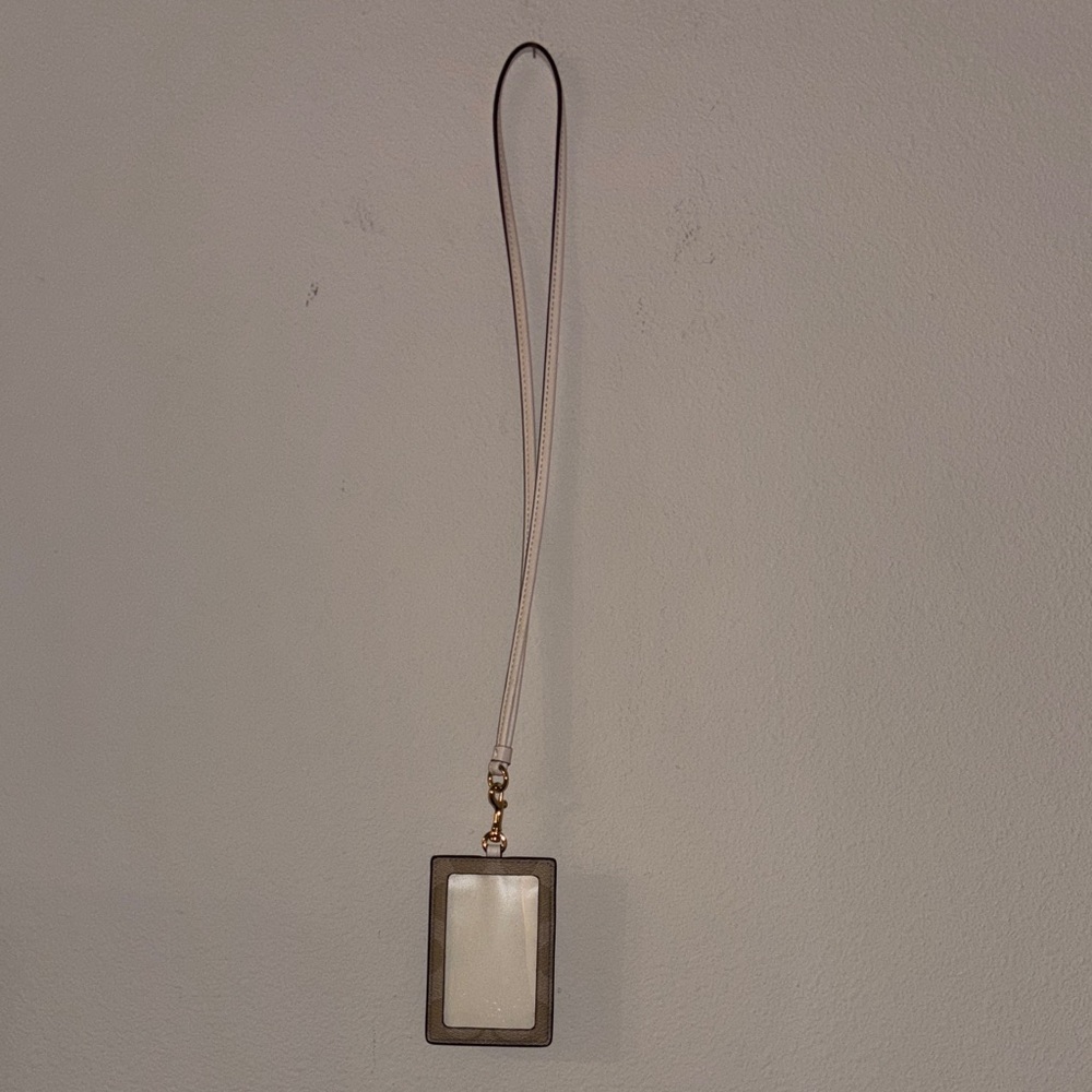 Coach Tan and Cream Card Holder Lanyard - Picture 3 of 3